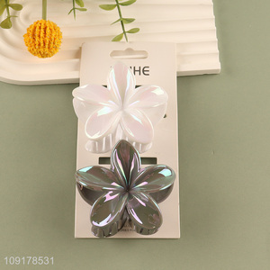 China products 2pcs flower shape girls hair claw clips hair decoration