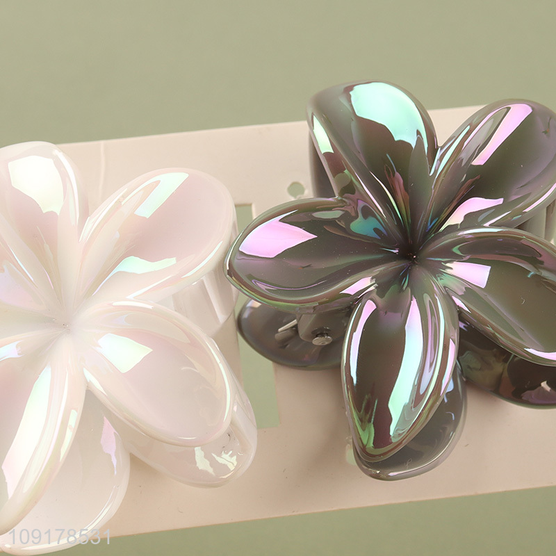 China products 2pcs flower shape girls hair claw clips hair decoration