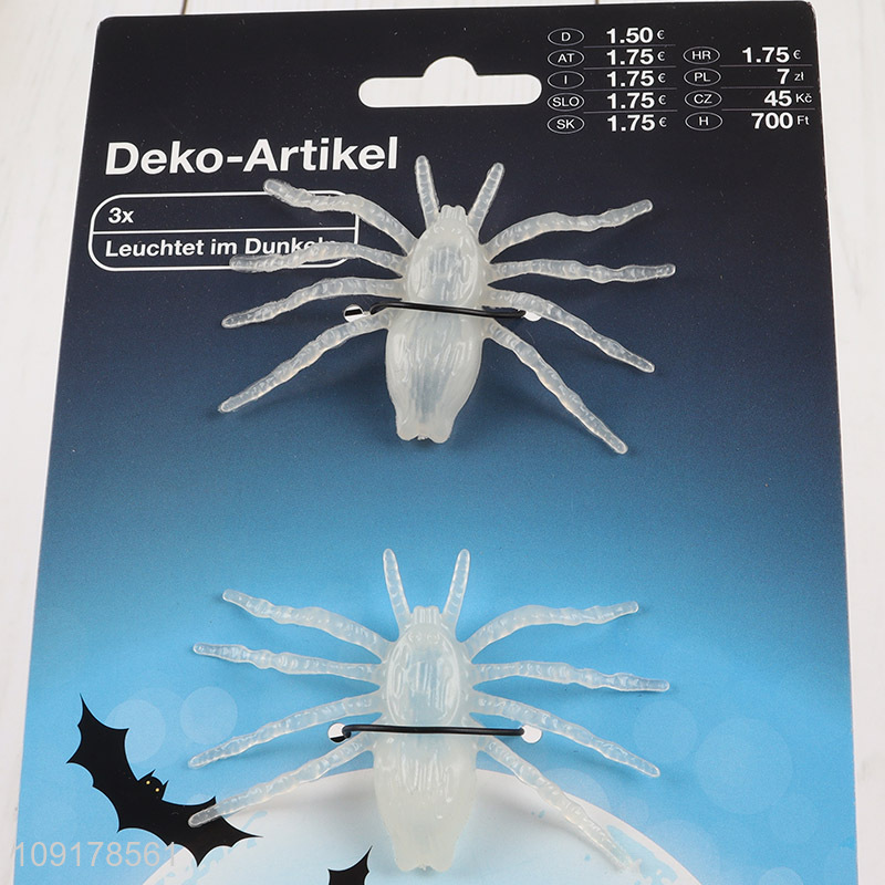 Hot Selling 3PCS Glow In The Dark Spiders Halloween Spiders Decorations