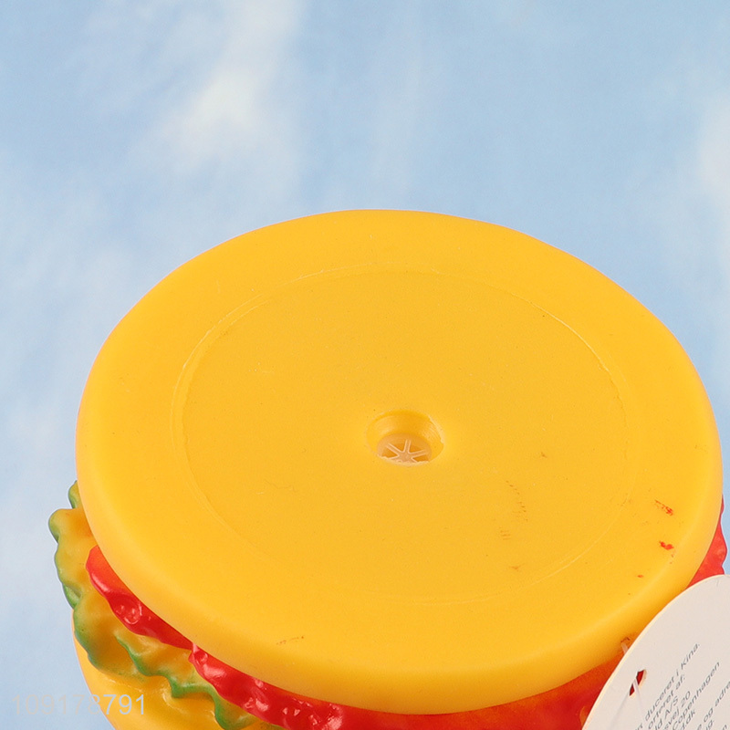 Online Wholesale Hamburger ShapedSqueaky Dog Toy Dog Teething Toy