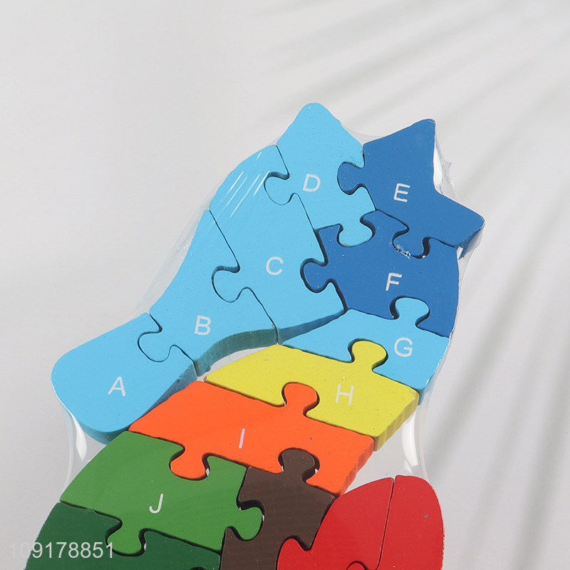 Online Wholesale Wooden Animal Alphabet Number Puzzle for Toddlers (Seahorse)