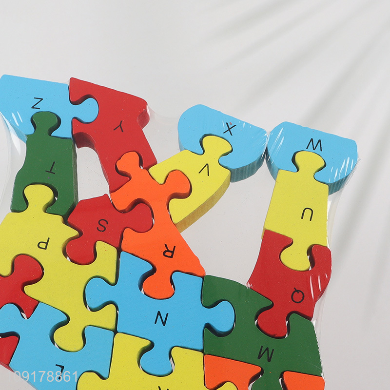 Good Quality Wooden Animal Alphabet Number Puzzle for Toddlers (Giraffe)