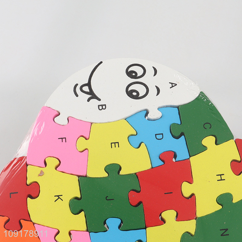 Factory Price Wooden Animal Alphabet Number Puzzle for Toddlers (Fish)