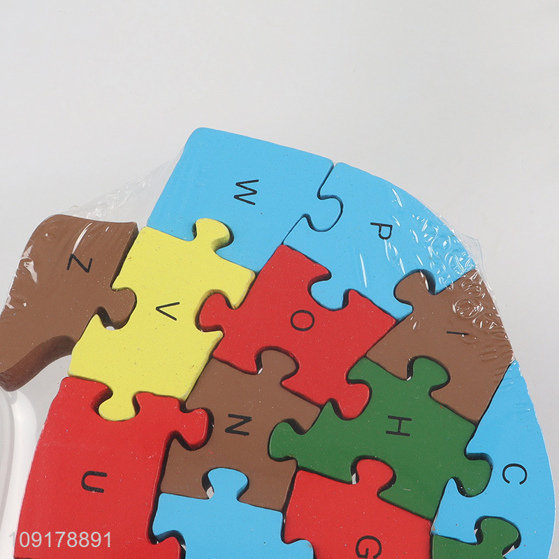 New Product Wooden Animal Alphabet Number Puzzle for Toddlers (Tortoise)