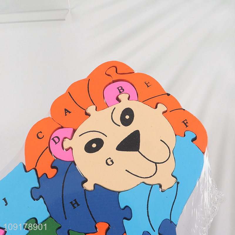 High Quality Wooden Animal Alphabet Number Puzzle for Toddlers (Lion)