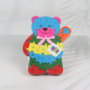 China Imports Wooden Animal Alphabet Number Puzzle for Toddlers (Bear)