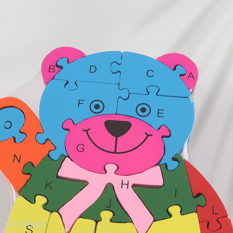 China Imports Wooden Animal Alphabet Number Puzzle for Toddlers (Bear)