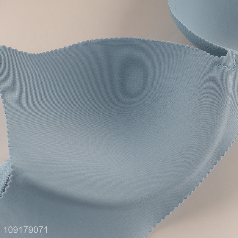 Hot selling blue breathable polyester women's seamless bra wholesale