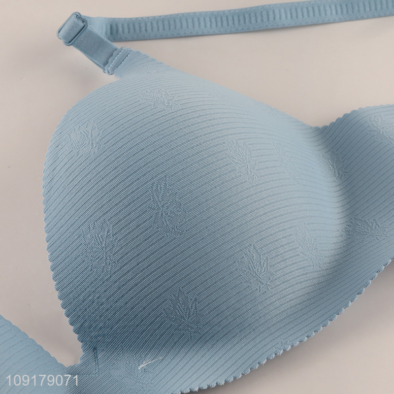 Hot selling blue breathable polyester women's seamless bra wholesale