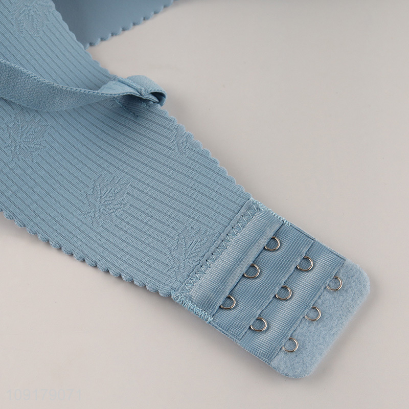 Hot selling blue breathable polyester women's seamless bra wholesale