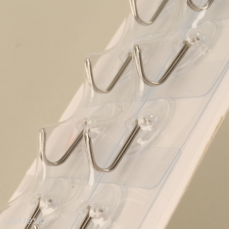 Best selling 8pcs clear traceless sticky hook wall hook