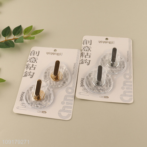 Good sale 2pcs round household sticky hook wall hook set