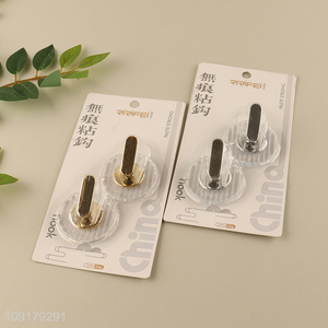 Good price 2pcs round traceless sticky hook wall hook set