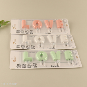 Yiwu market love letter traceless sticky hook wall hook