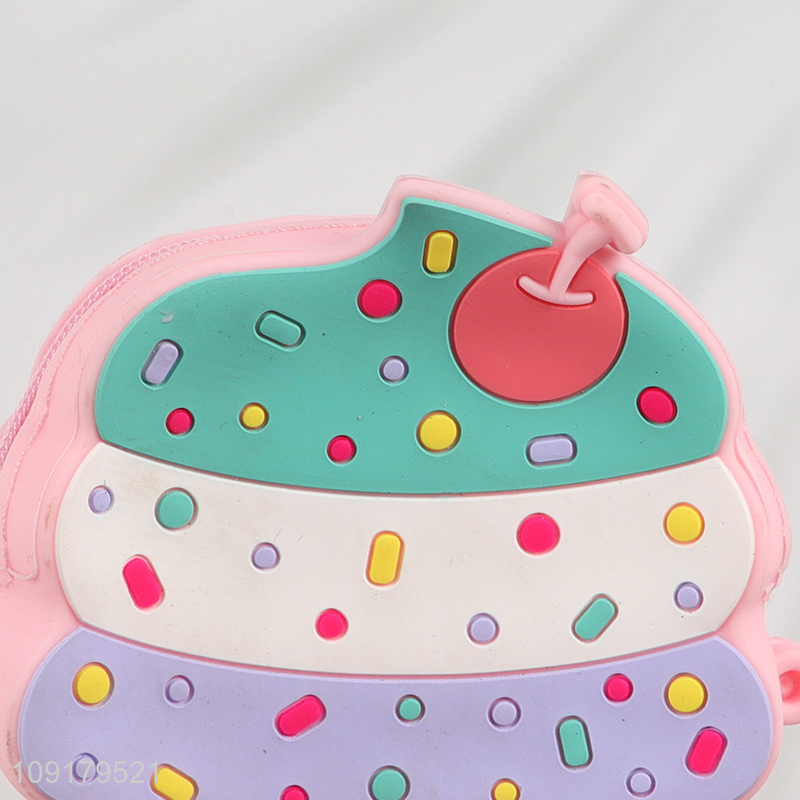New Product Cute Ice Cream Pop It Silicone Coin Purse for Kids Girls