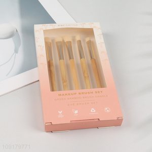 Hot Selling 5 Pieces Bamboo Handle Makeup Brush Set Cosmetic Brush Kit