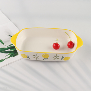 Online wholesale household ceramic dinnerware plate with handle