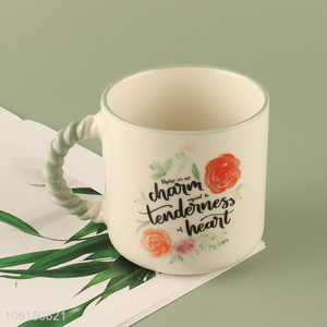 Good sale ceramic water cup drinking cup with handle