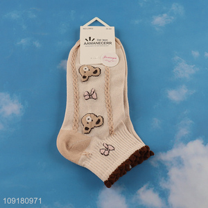 Good selling bear pattern women socks ruffle socks