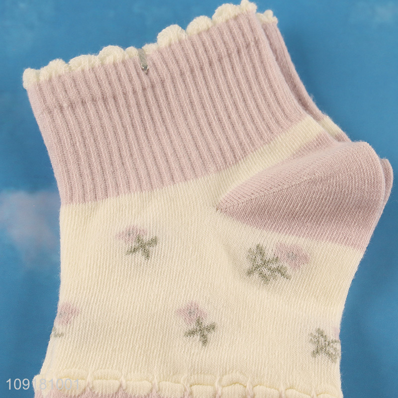 Best selling fashion women polyester socks ruffle socks