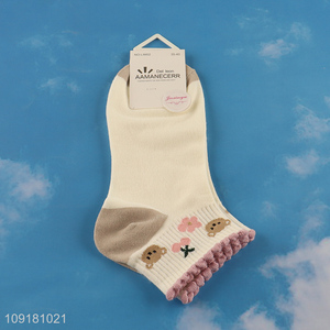 Online wholesale breathable cute women ruffle socks