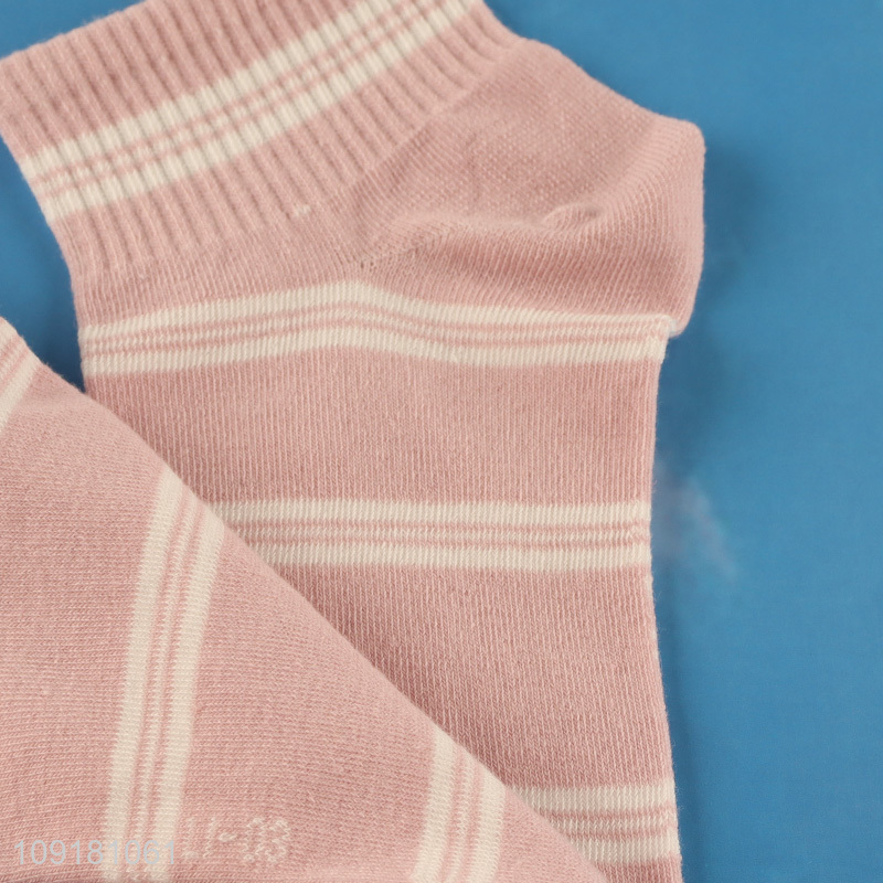 Low price pink ankle socks low cut socks striped socks