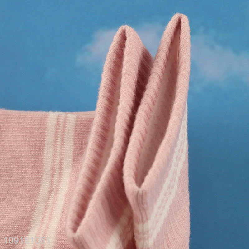 Low price pink ankle socks low cut socks striped socks