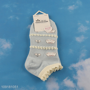 Best selling cute girls polyester ankle socks low cut socks