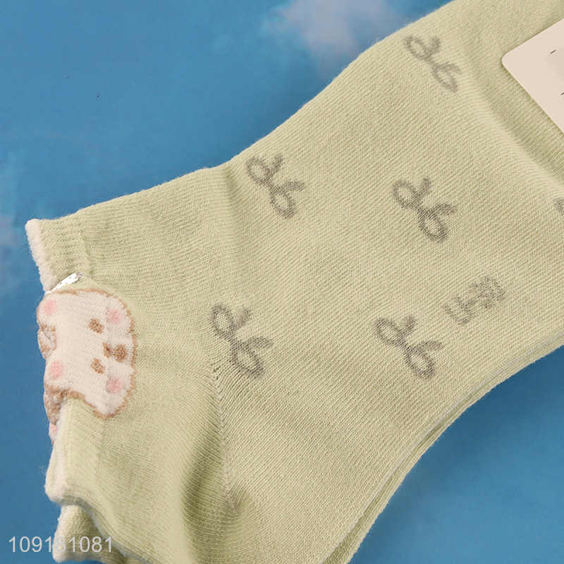 Yiwu market cute women polyester ankle socks low cut socks