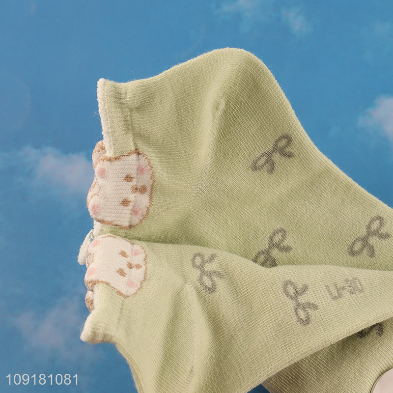 Yiwu market cute women polyester ankle socks low cut socks