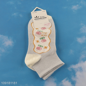 Factor wholesale girls cute polyester ankle socks low cut socks