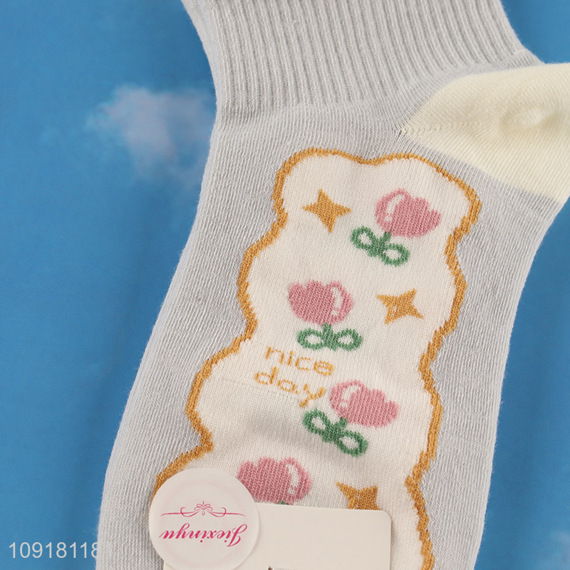 Factor wholesale girls cute polyester ankle socks low cut socks