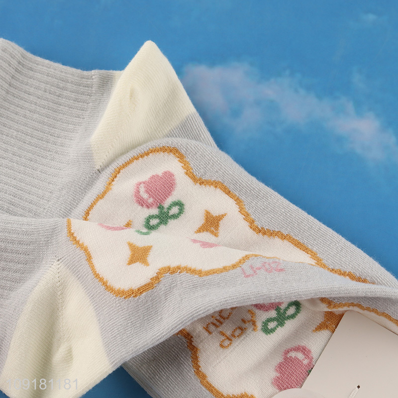 Factor wholesale girls cute polyester ankle socks low cut socks