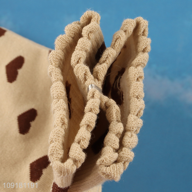 Top selling heart printed ankle socks ruffle socks for girls