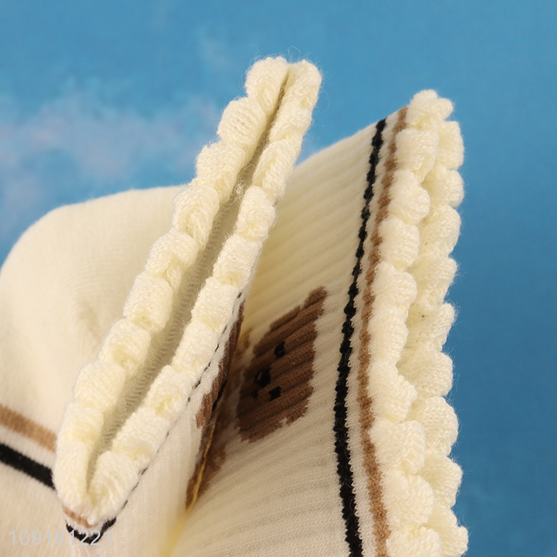 New arrival cute women socks striped socks ruffle socks