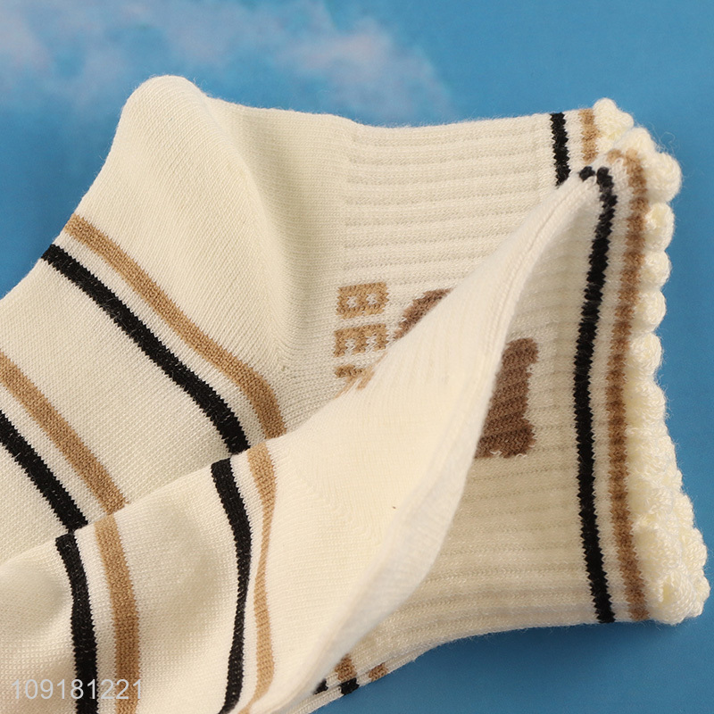 New arrival cute women socks striped socks ruffle socks