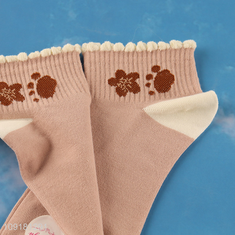 Hot products pink girls ankle socks low cut socks ruffle socks