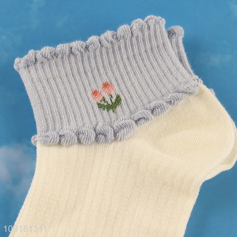 New arrival women ankle socks low cut socks ruffle socks