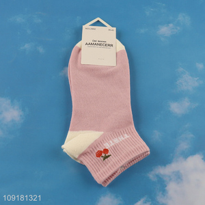 Top products pink girls ankle socks low cut socks polyester socks