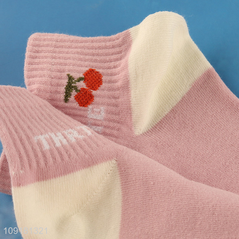 Top products pink girls ankle socks low cut socks polyester socks