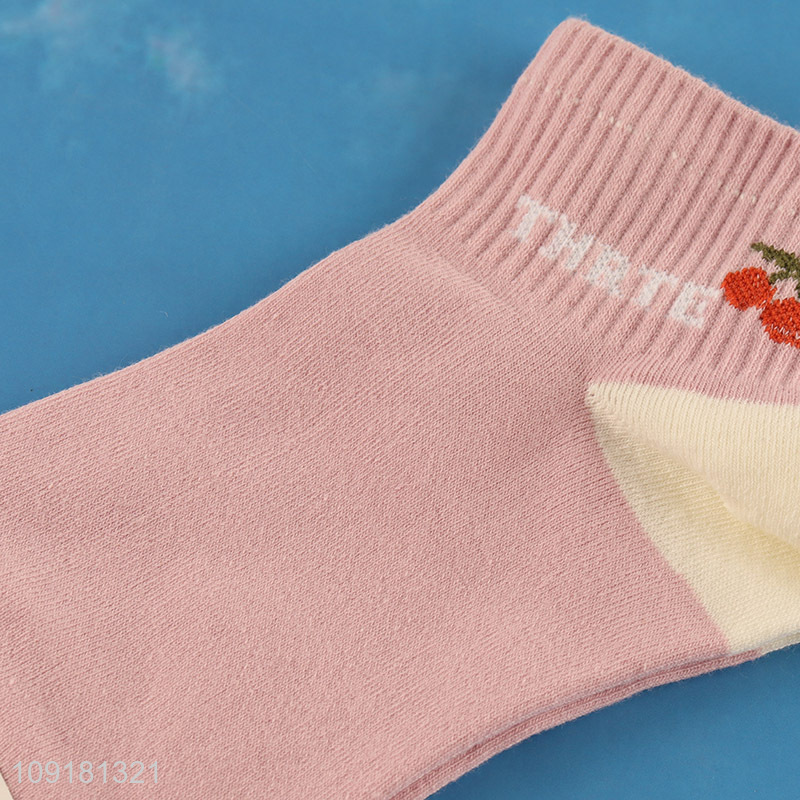 Top products pink girls ankle socks low cut socks polyester socks