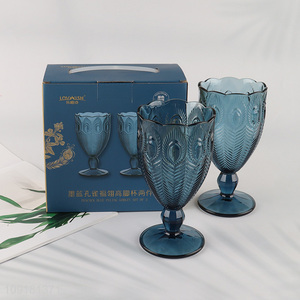Good quality 2pcs glass cup wine glasses goblet glasses