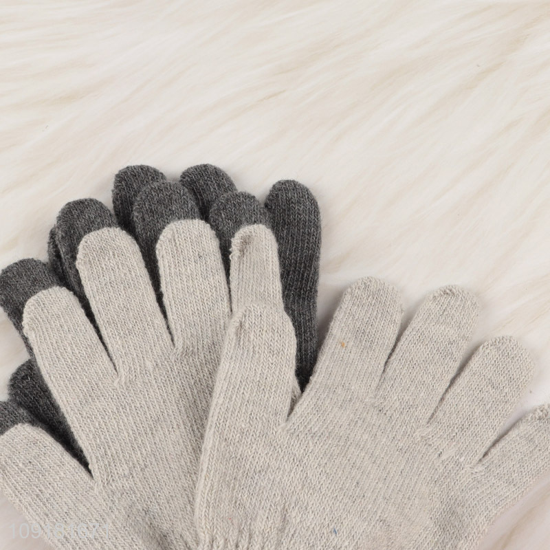Good Quality 2 Pairs Kids Winter Gloves Full Finger Knitted Gloves