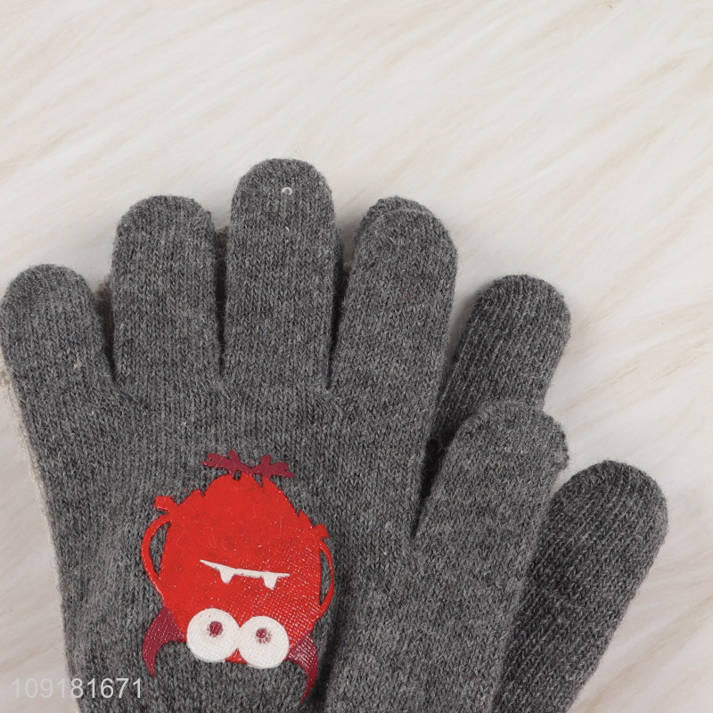 Good Quality 2 Pairs Kids Winter Gloves Full Finger Knitted Gloves