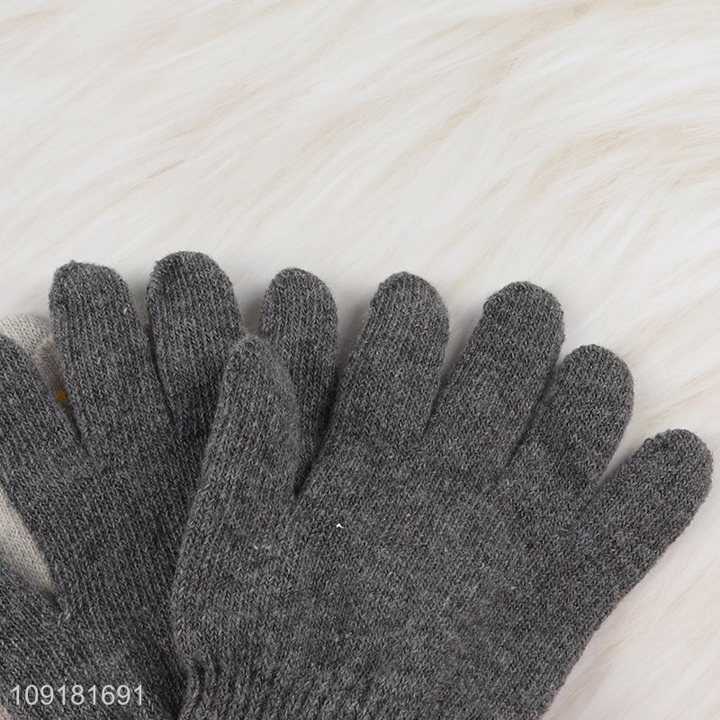 Hot Selling 2 Pairs Winter Warm Knit Gloves Windproof Gloves for Kids