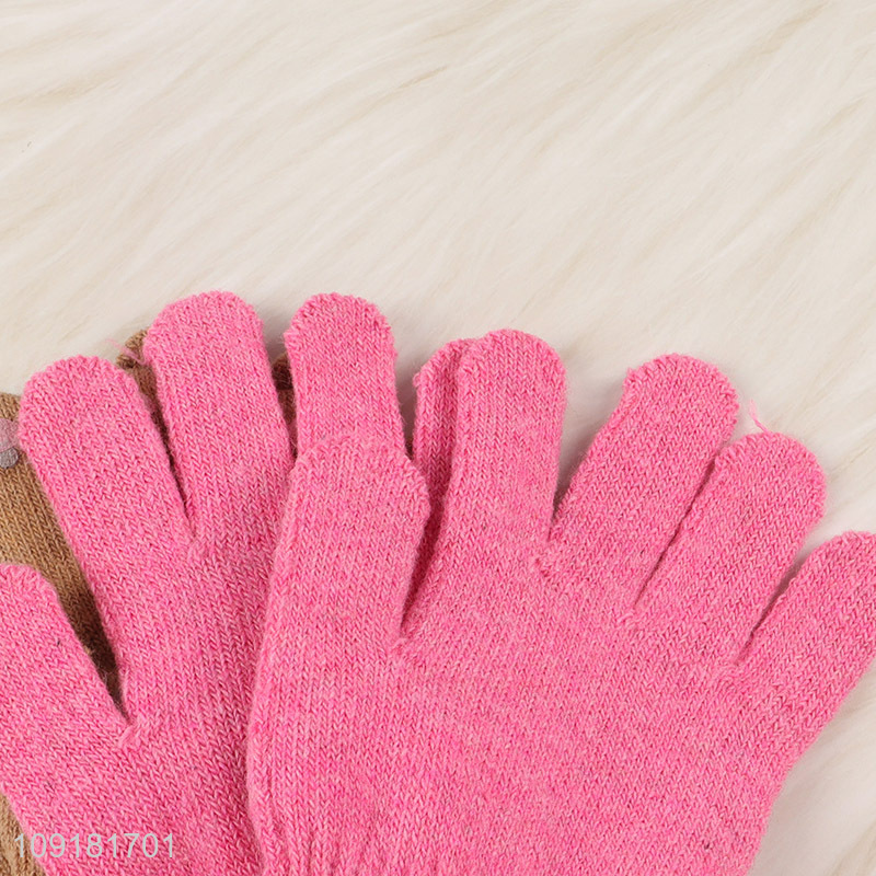 New Product 2 Pairs Kids Winter Warm Knitted Gloves for Cold Weather