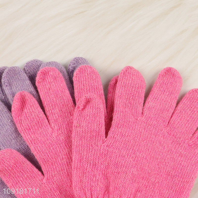 High Quality 2 Pairs Kids Winter Knitted Gloves Windproof Warm Gloves