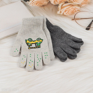 Hot Selling 2 Pairs Winter Warm Knit Gloves Windproof Gloves for Kids