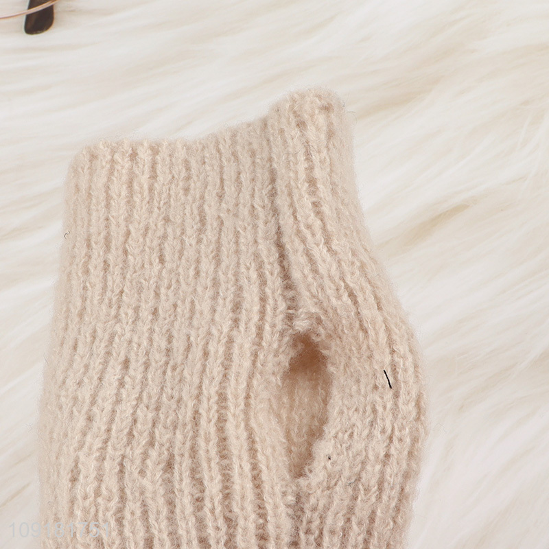 New Arrival Winter Knit Gloves Long Fingerless Gloves Arm Warmer