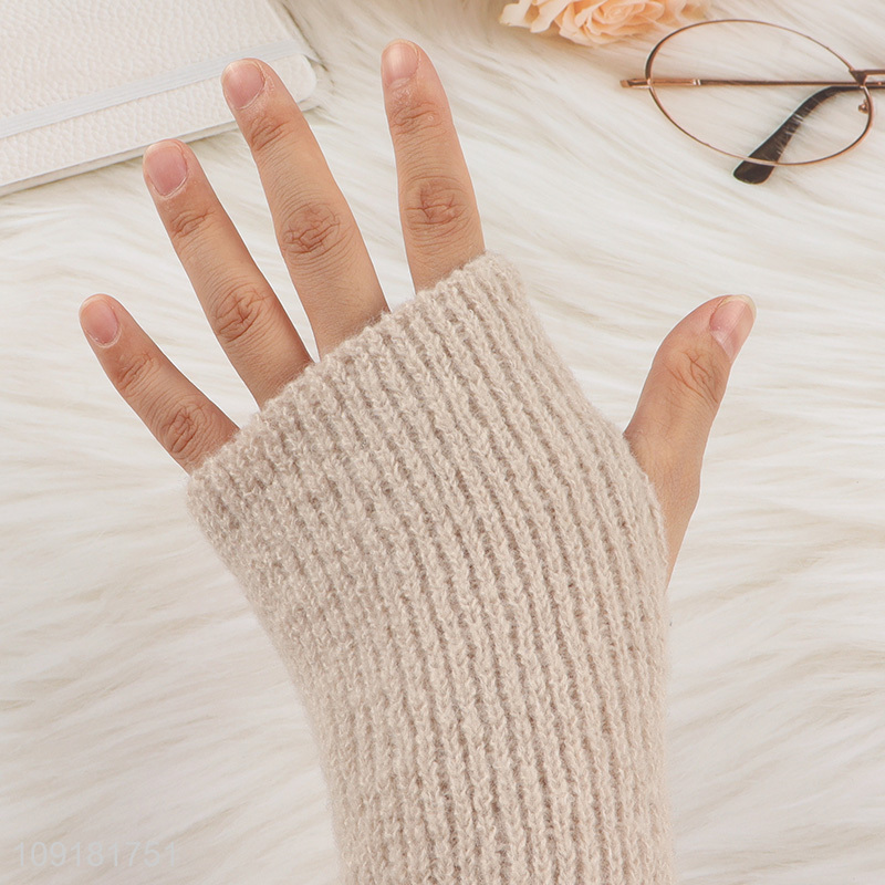 New Arrival Winter Knit Gloves Long Fingerless Gloves Arm Warmer